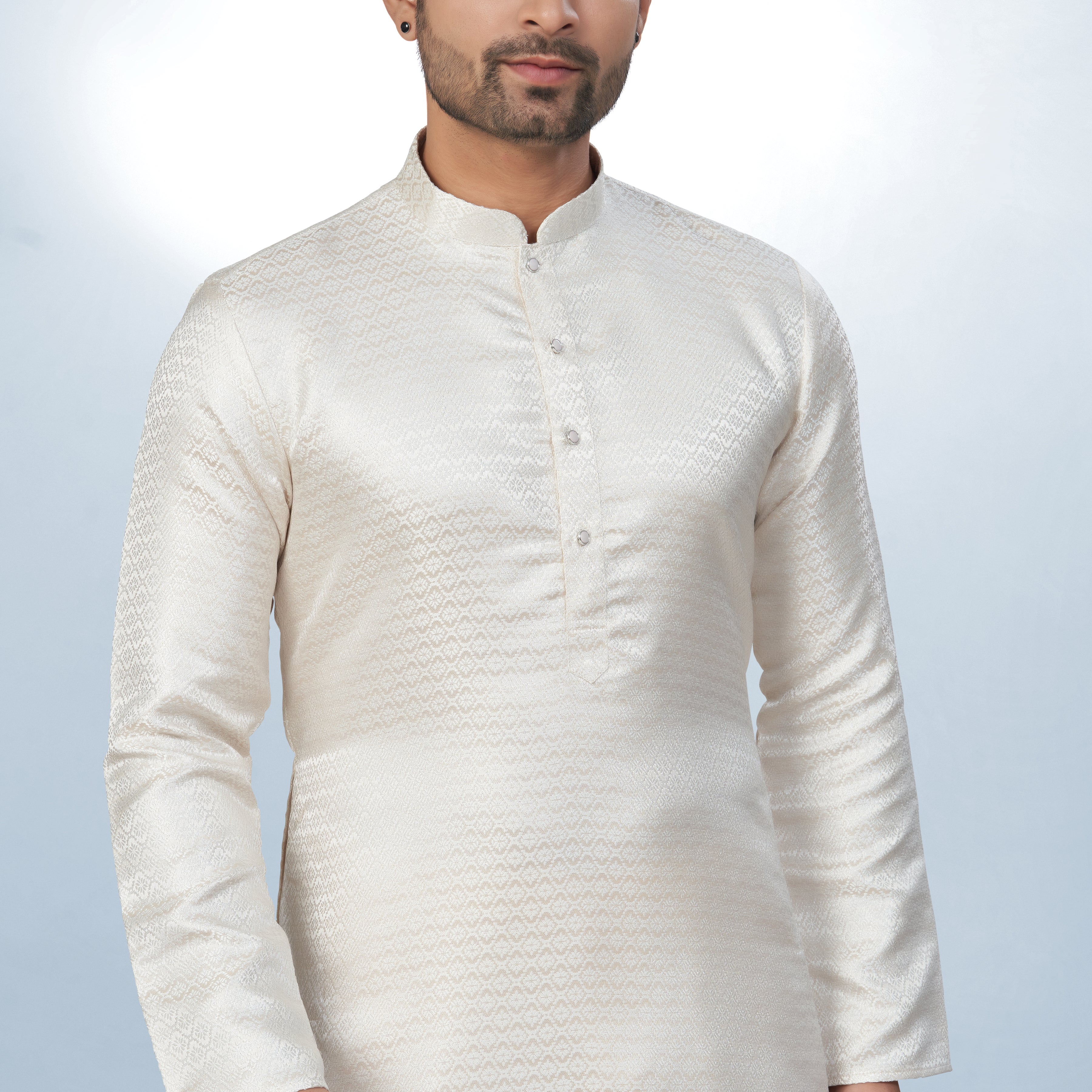 White Blush Silk Elegance Kurta | Silk Kurta | Kurta for Men