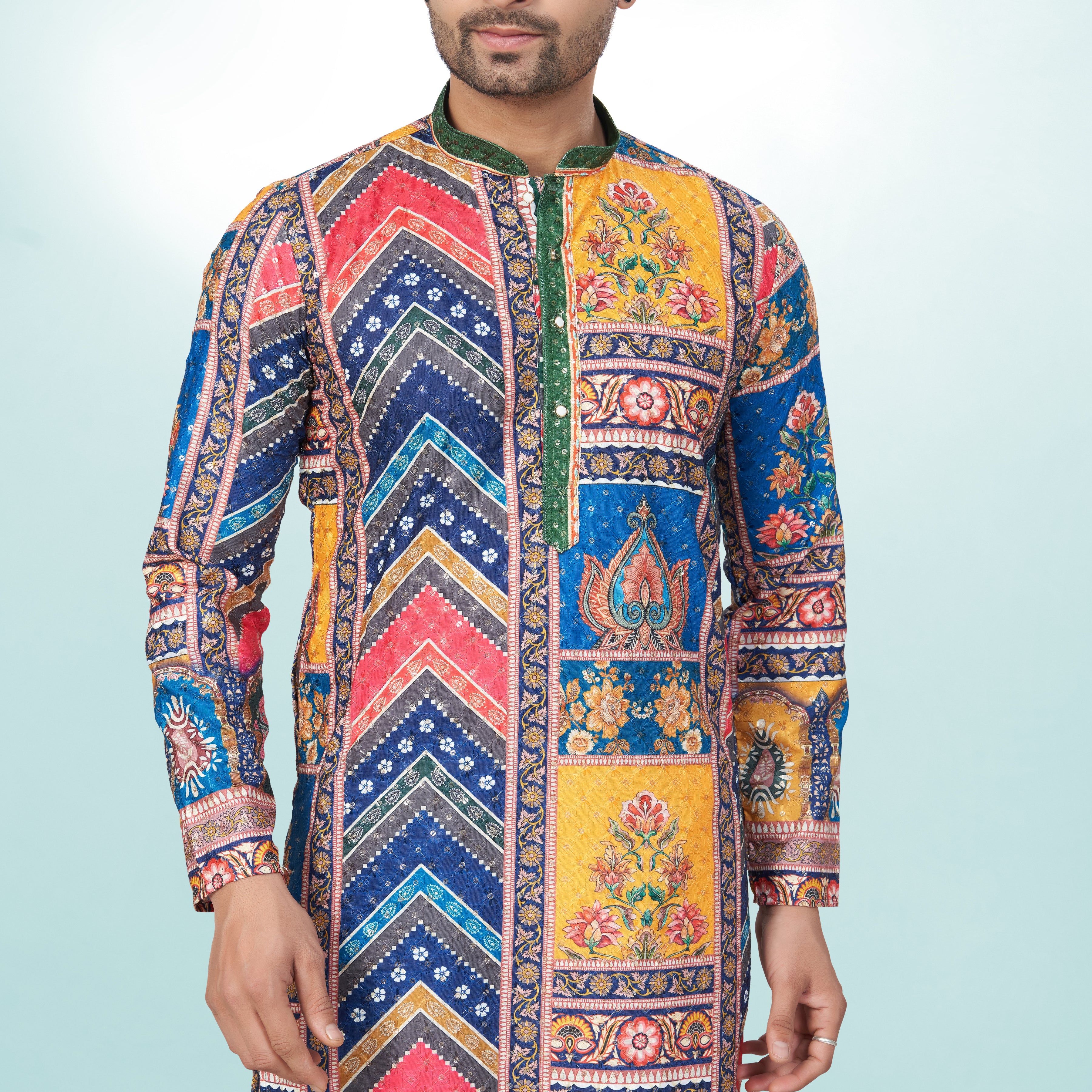 Multi Panel Tie-Dye Cotton Kurta | Cotton Kurta | Kurta for men