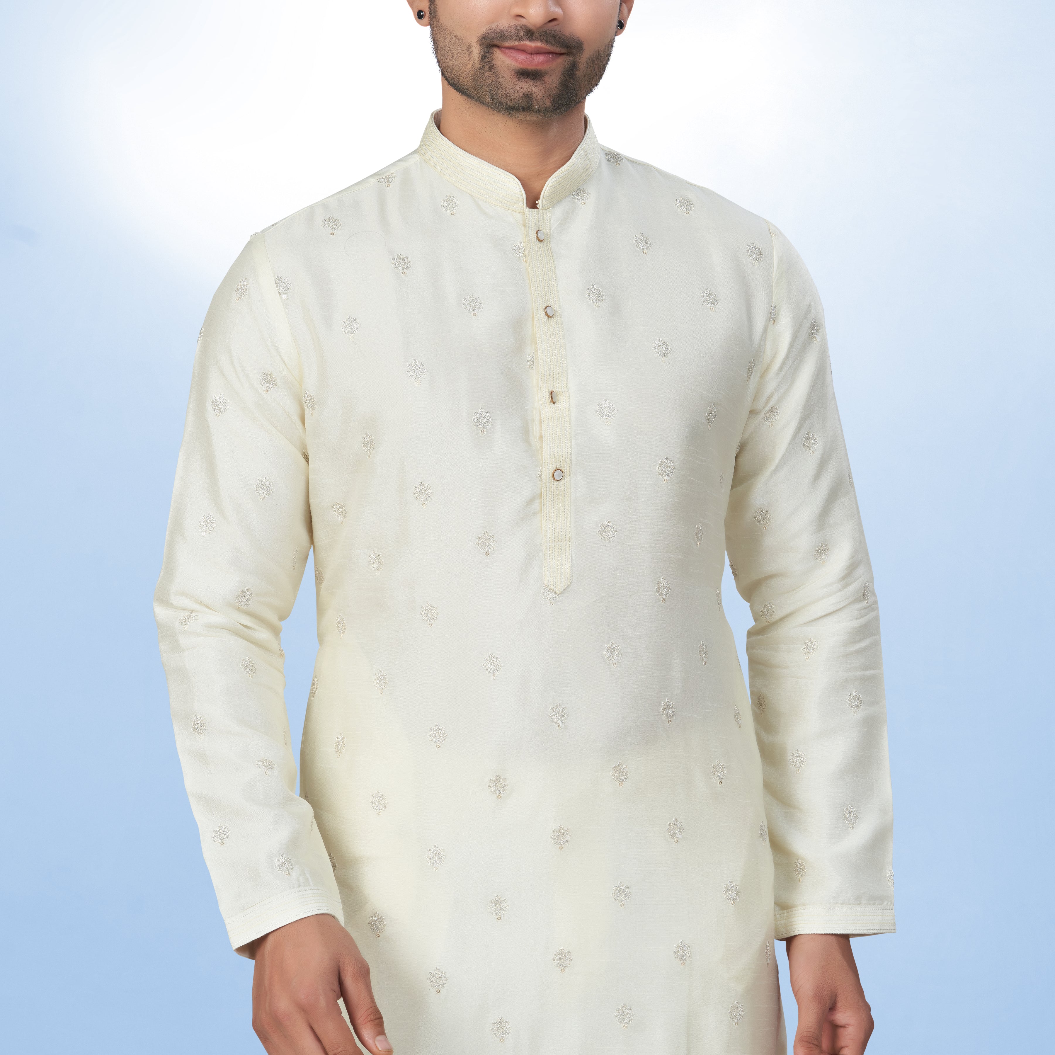 Classic Ivory Cotton Silk Kurta