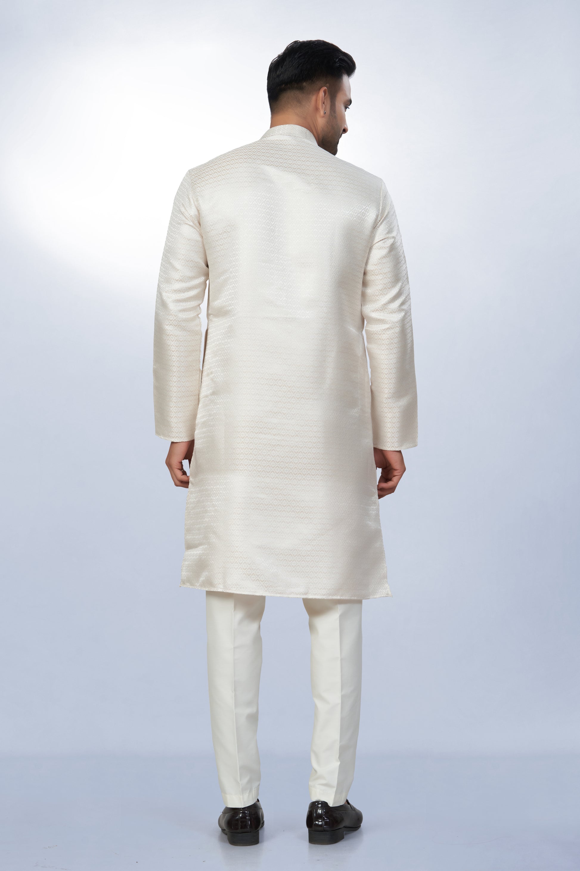 White Blush Silk Elegance Kurta | Silk Kurta | Kurta for Men