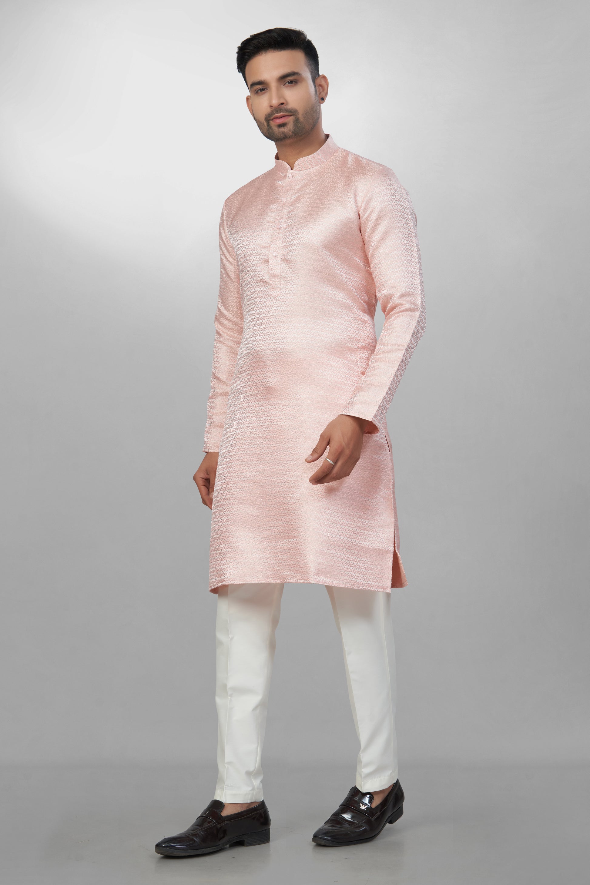 Light Pink Blush Silk Elegance Kurta | Silk Kurta | Kurta for Men