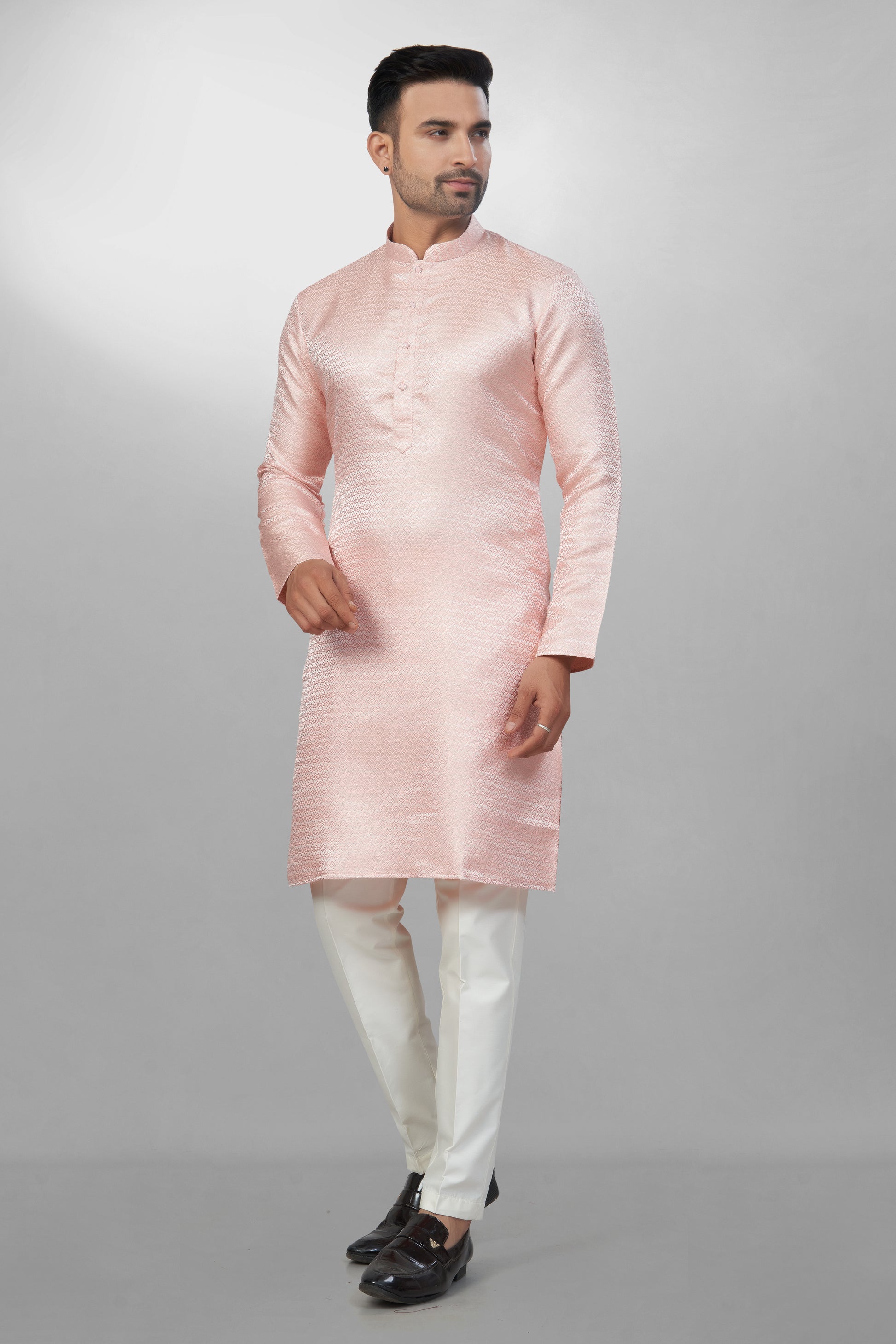 Light Pink Blush Silk Elegance Kurta | Silk Kurta | Kurta for Men