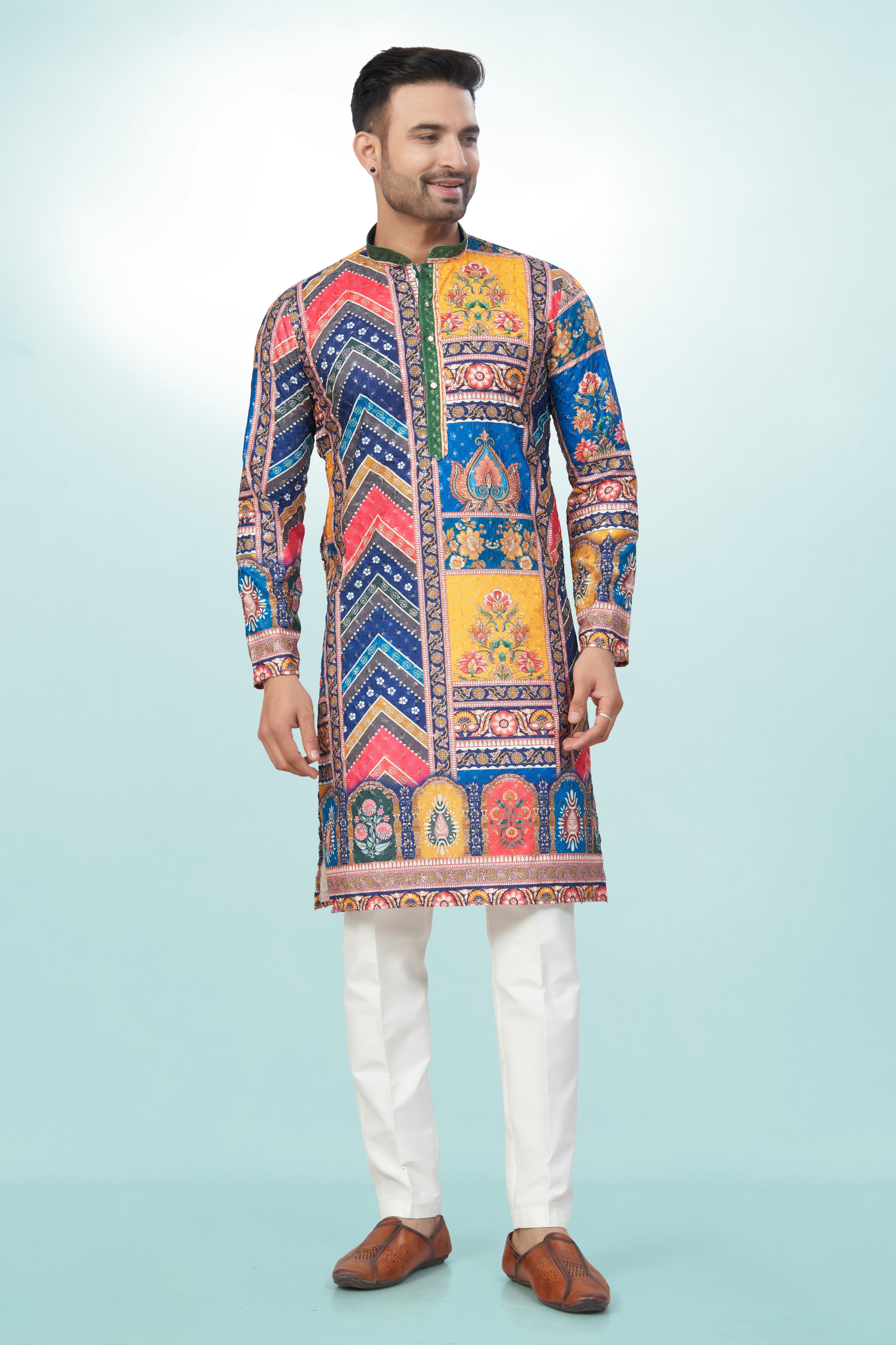Multi Panel Tie-Dye Cotton Kurta | Cotton Kurta | Kurta for men