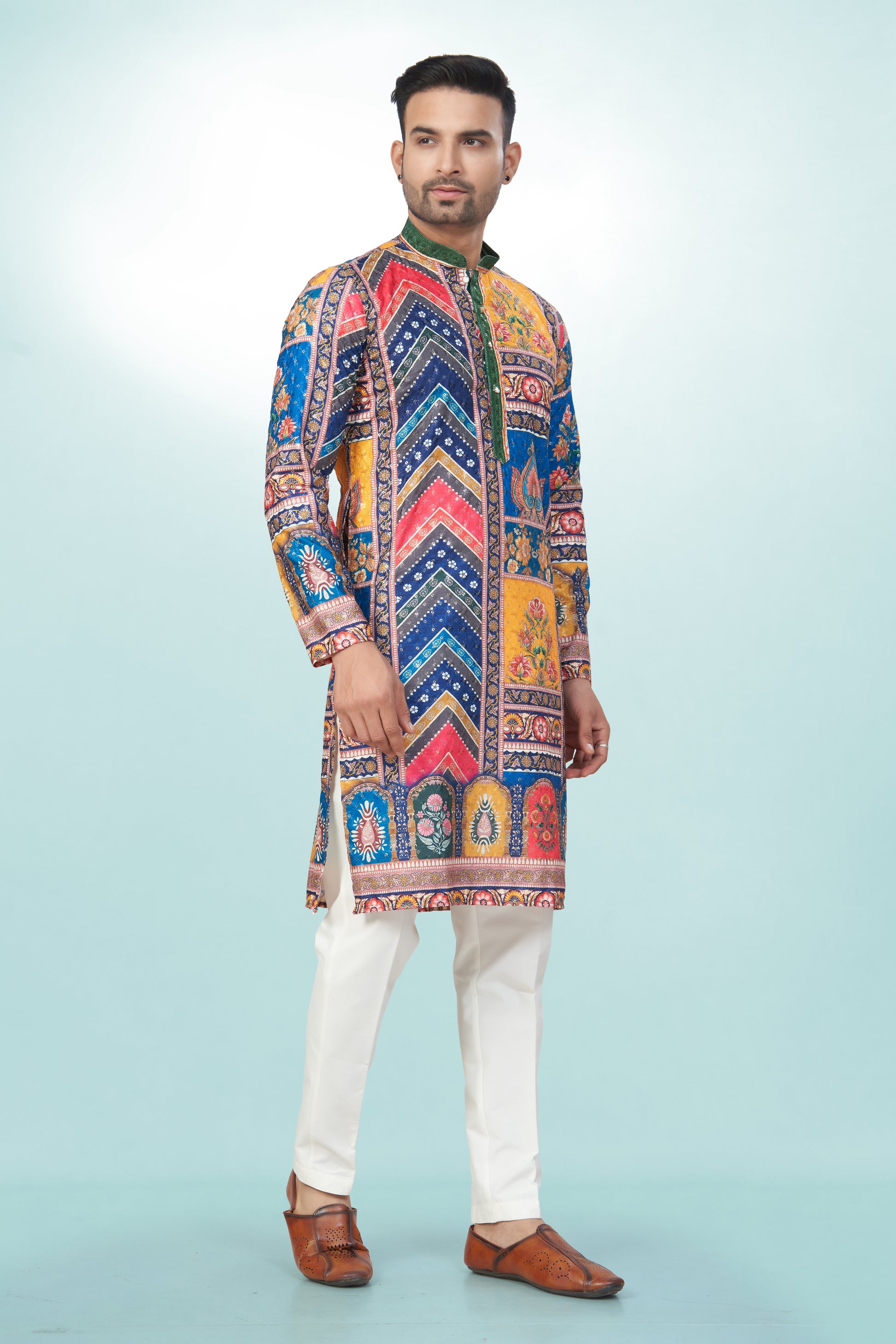 Multi Panel Tie-Dye Cotton Kurta | Cotton Kurta | Kurta for men