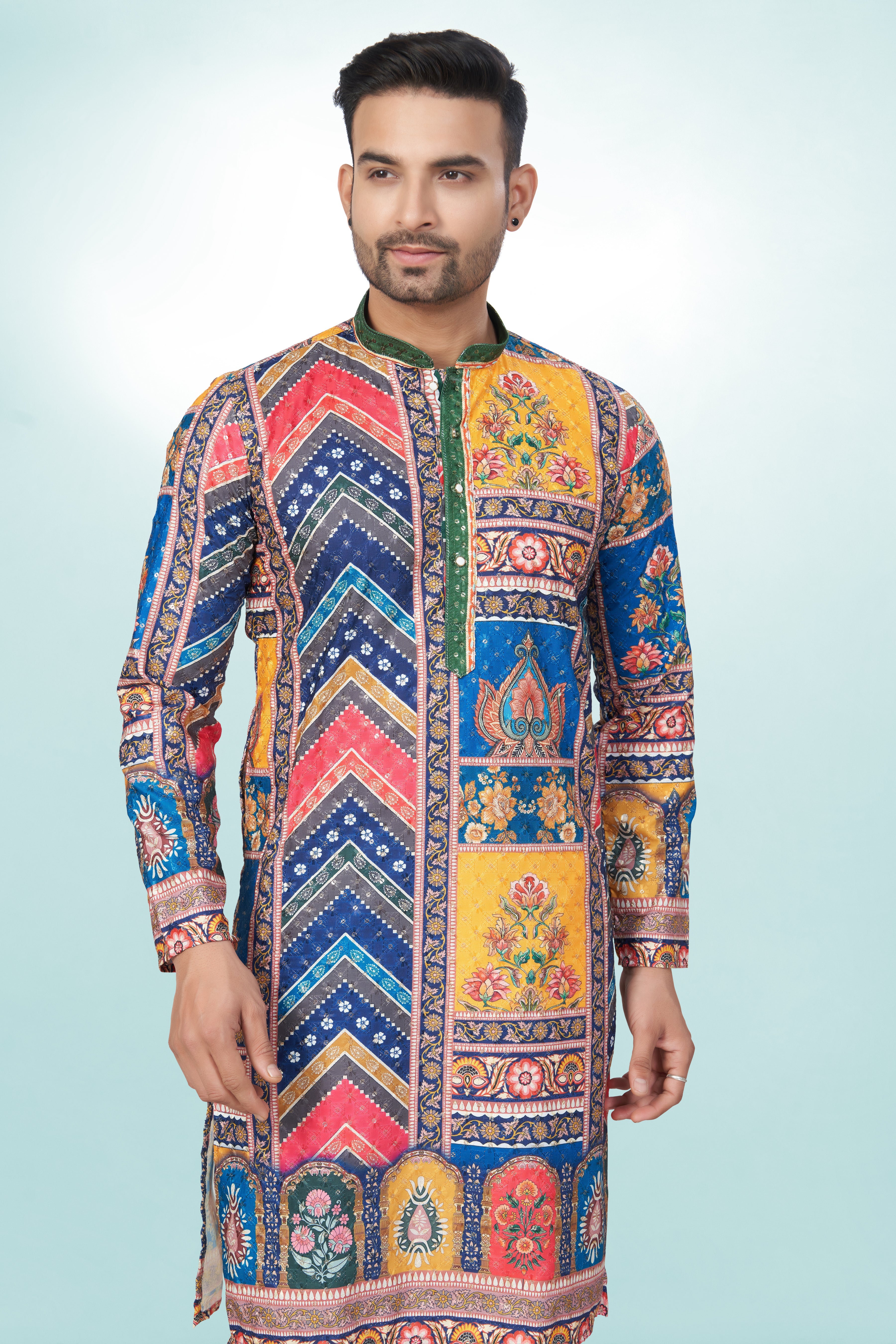 Multi Panel Tie-Dye Cotton Kurta | Cotton Kurta | Kurta for men