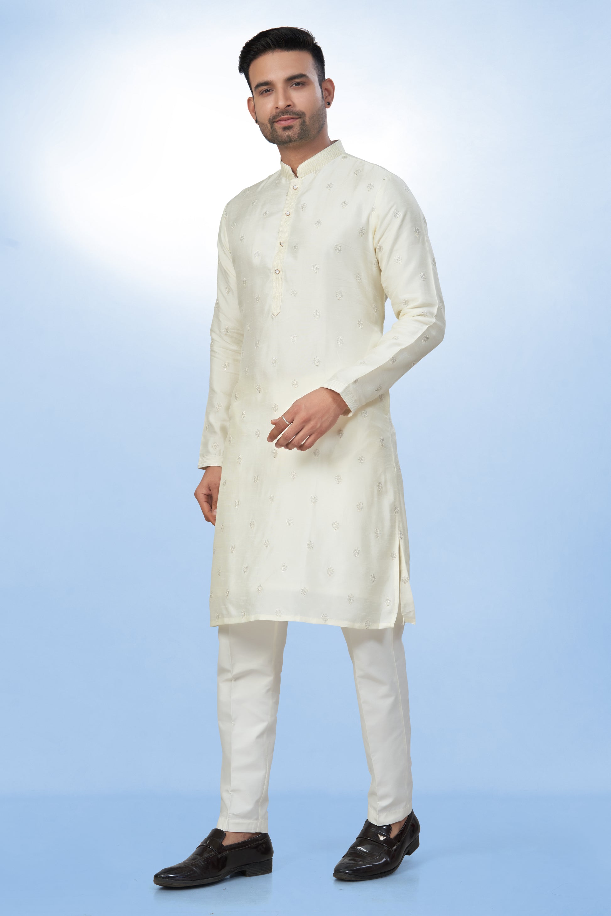 Classic Ivory Cotton Silk Kurta