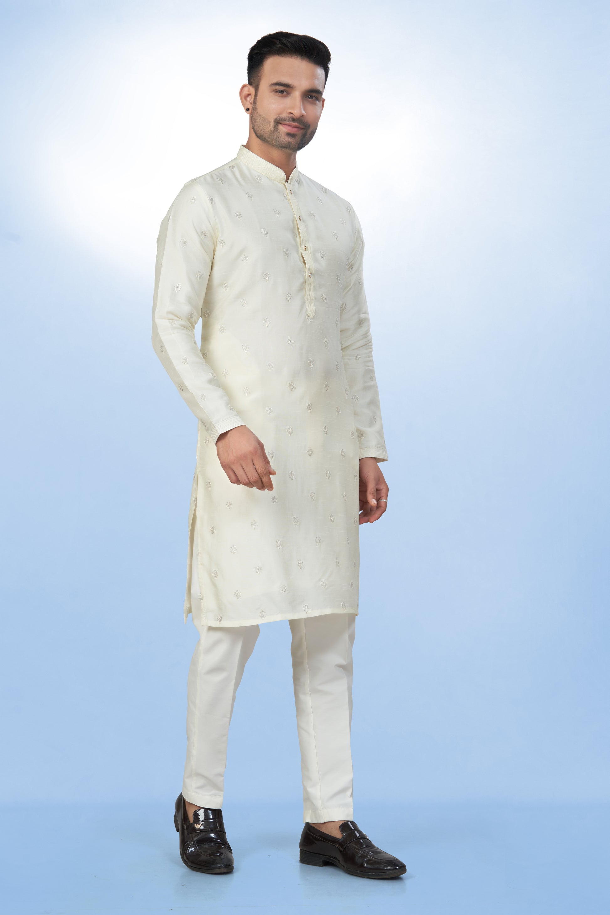 Classic Ivory Cotton Silk Kurta