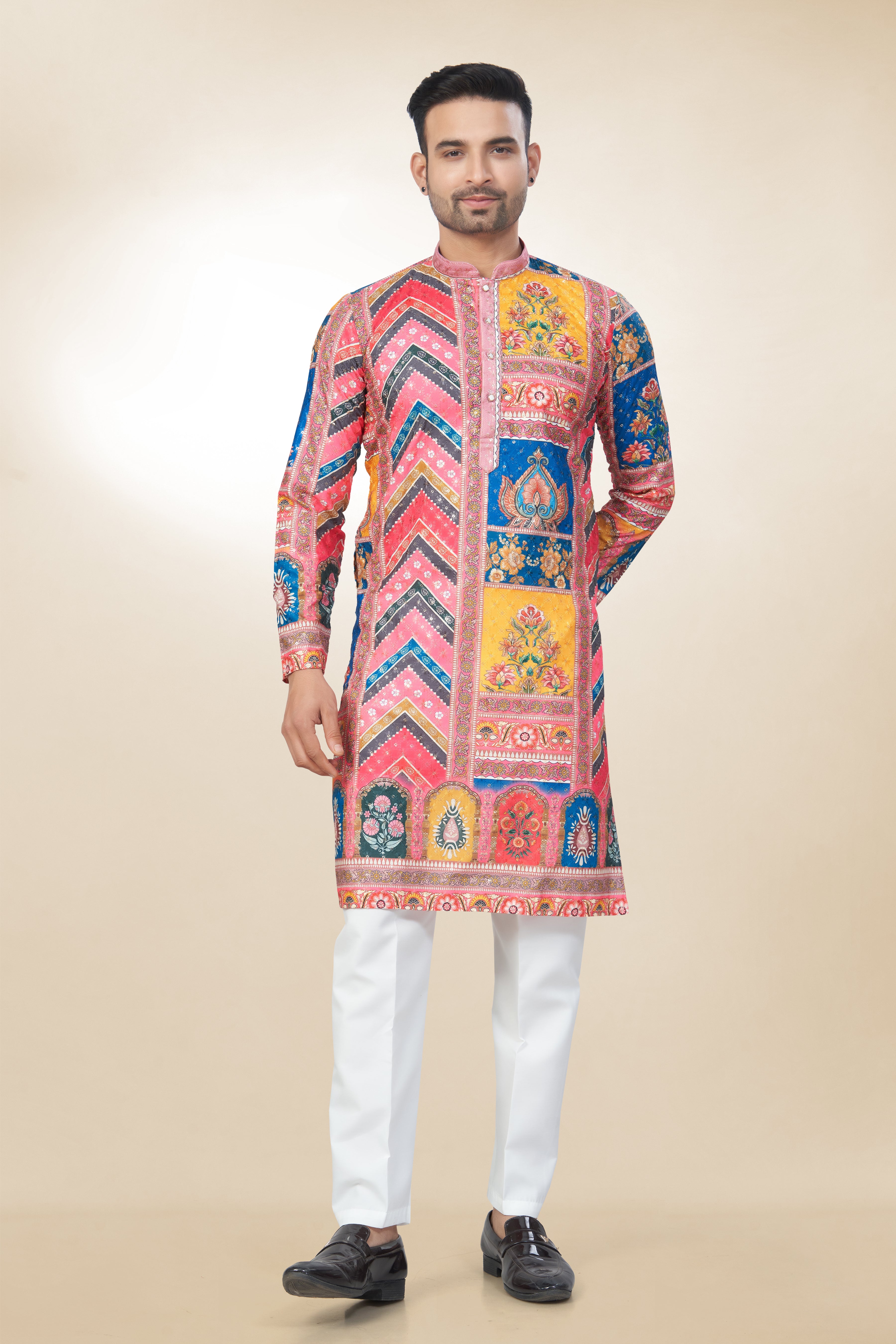 Multi Panel Tie-Dye Cotton Kurta | Cotton Kurta | Kurta for men