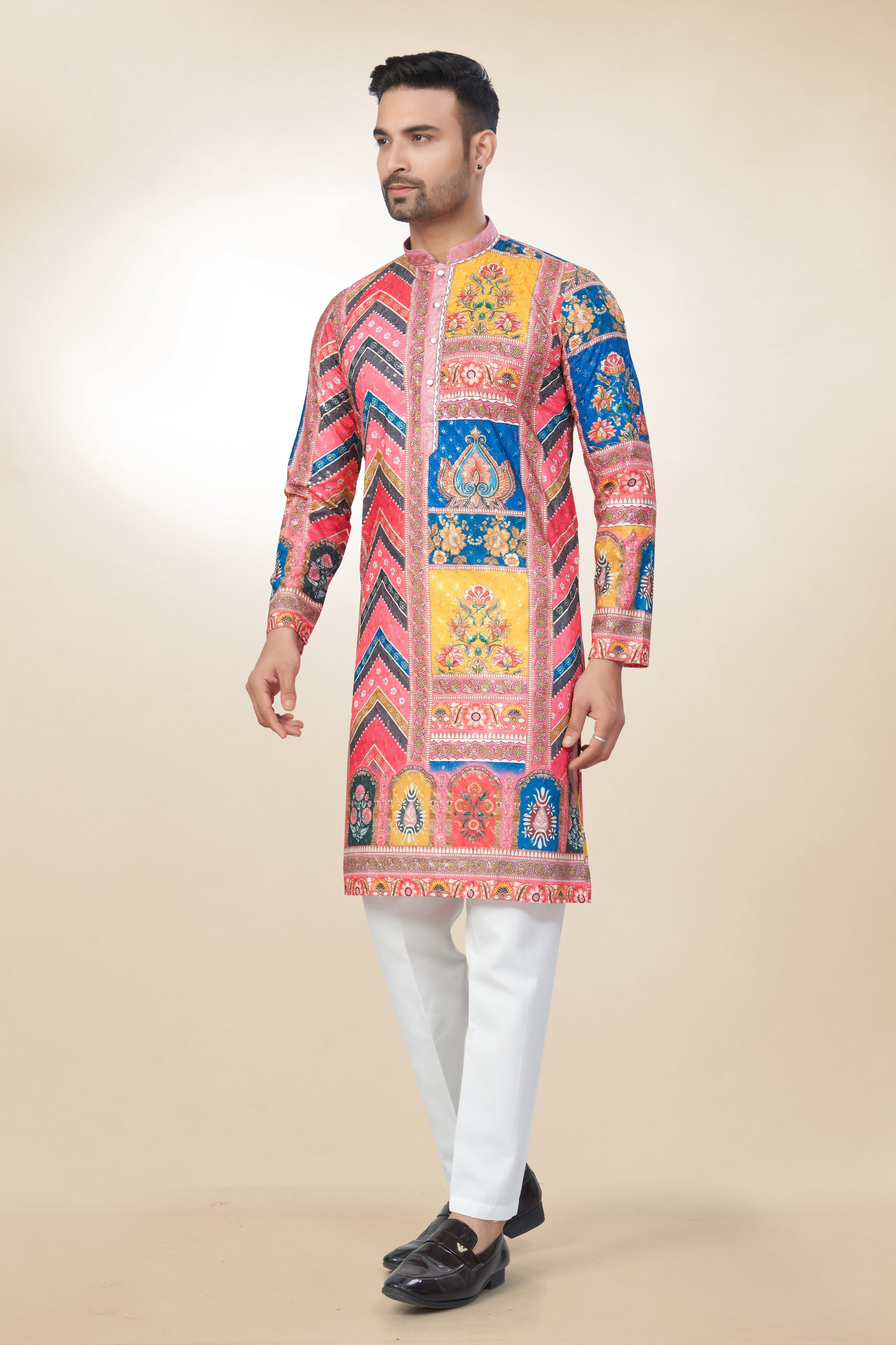 Multi Panel Tie-Dye Cotton Kurta | Cotton Kurta | Kurta for men