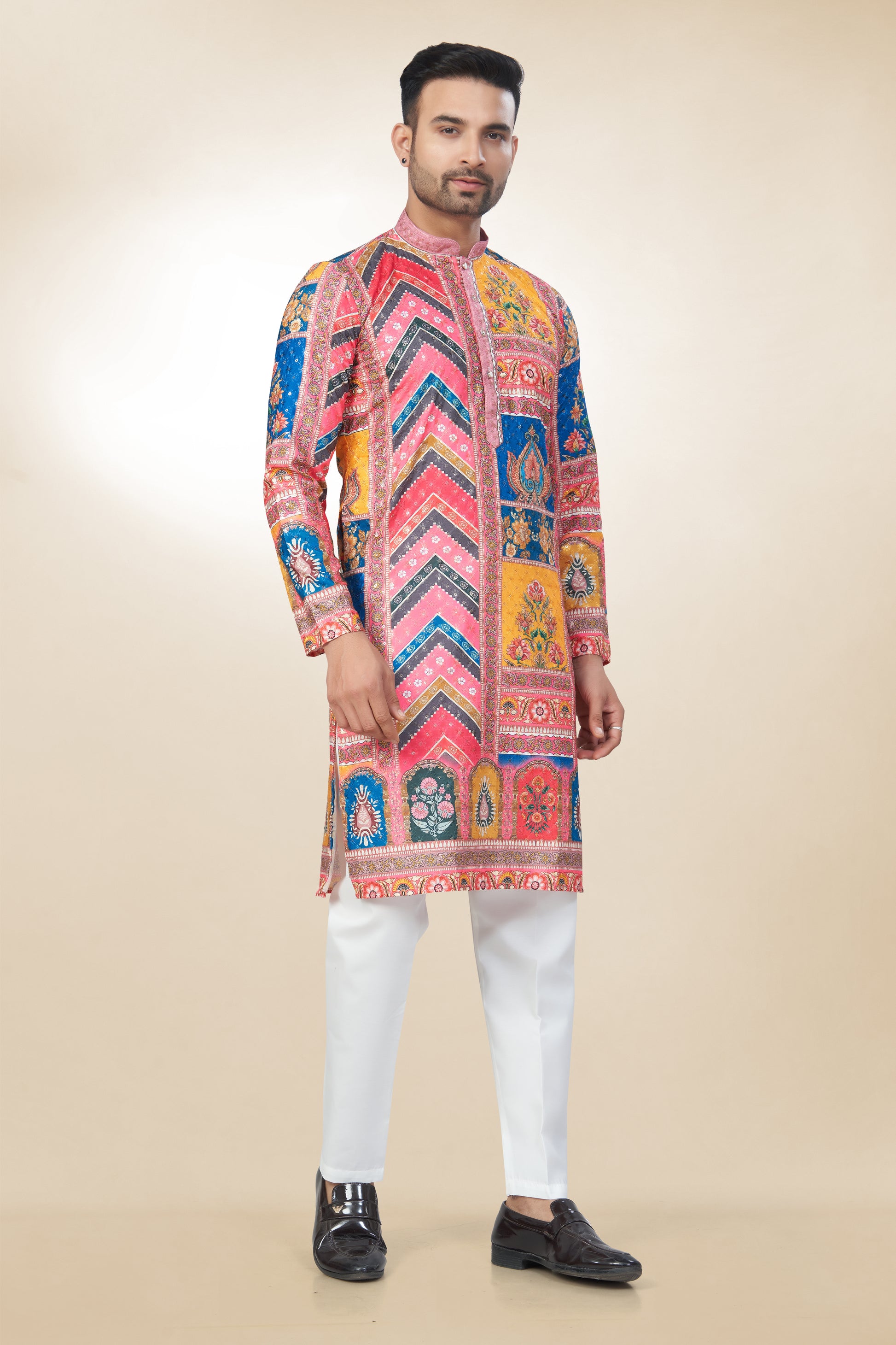 Multi Panel Tie-Dye Cotton Kurta | Cotton Kurta | Kurta for men