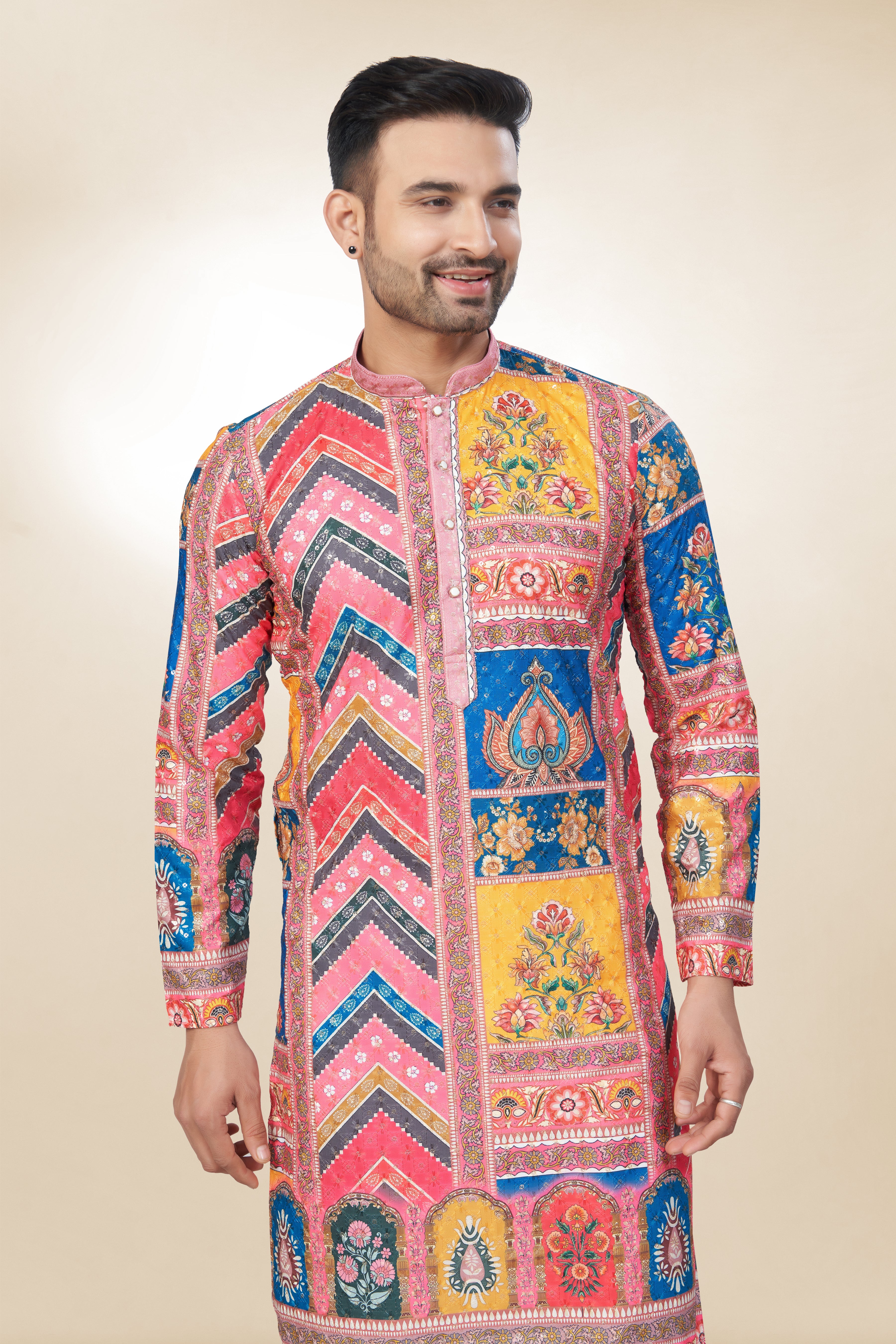 Multi Panel Tie-Dye Cotton Kurta | Cotton Kurta | Kurta for men