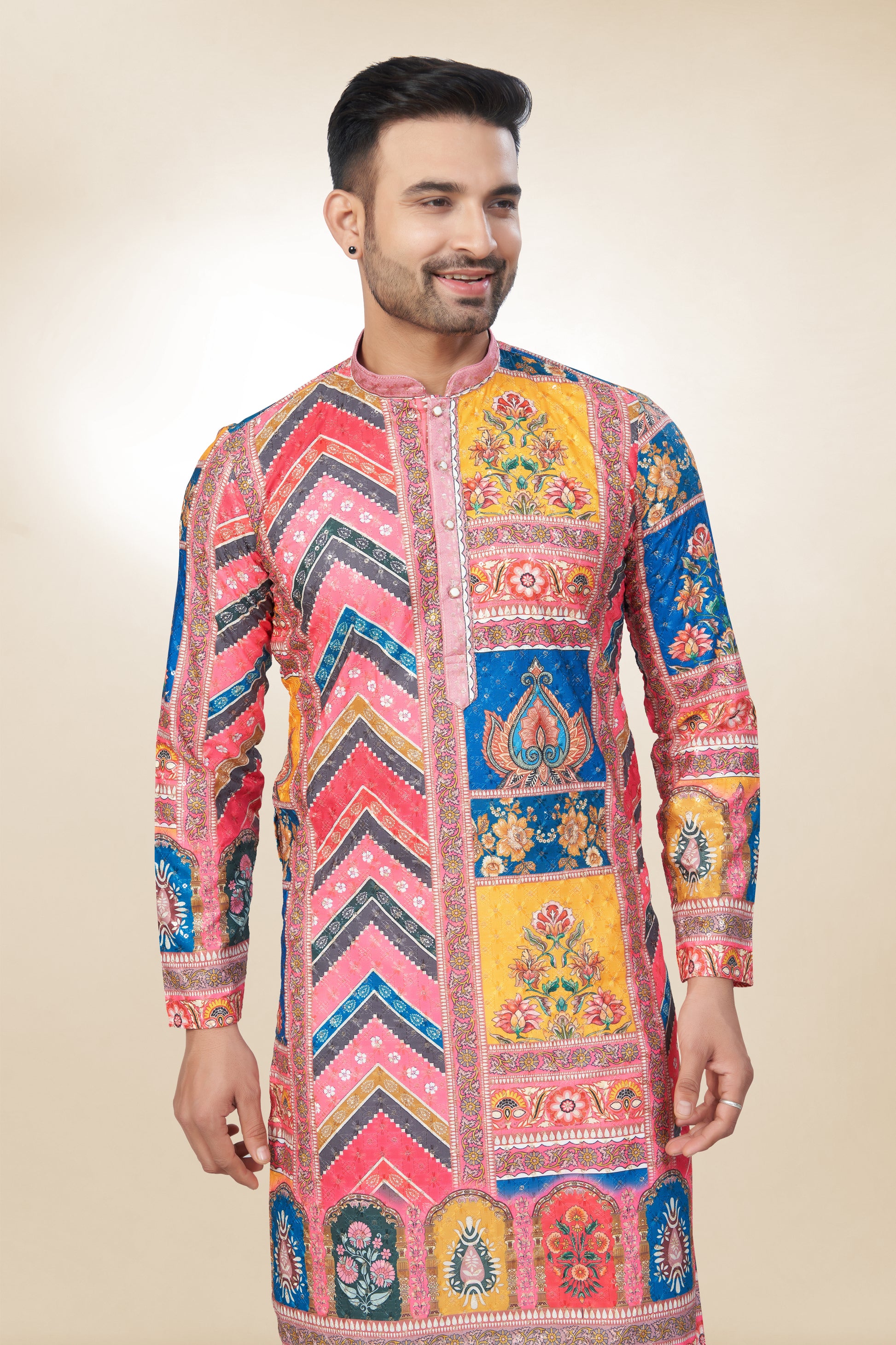 Multi Panel Tie-Dye Cotton Kurta | Cotton Kurta | Kurta for men